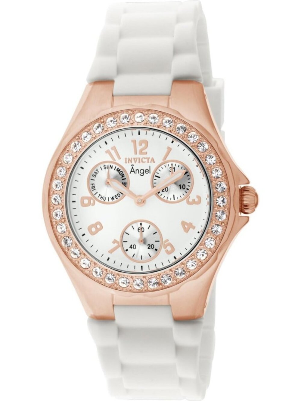 Elegant Women's Crystal Accented White Dial Watch - Stylish Jelly Fish Design